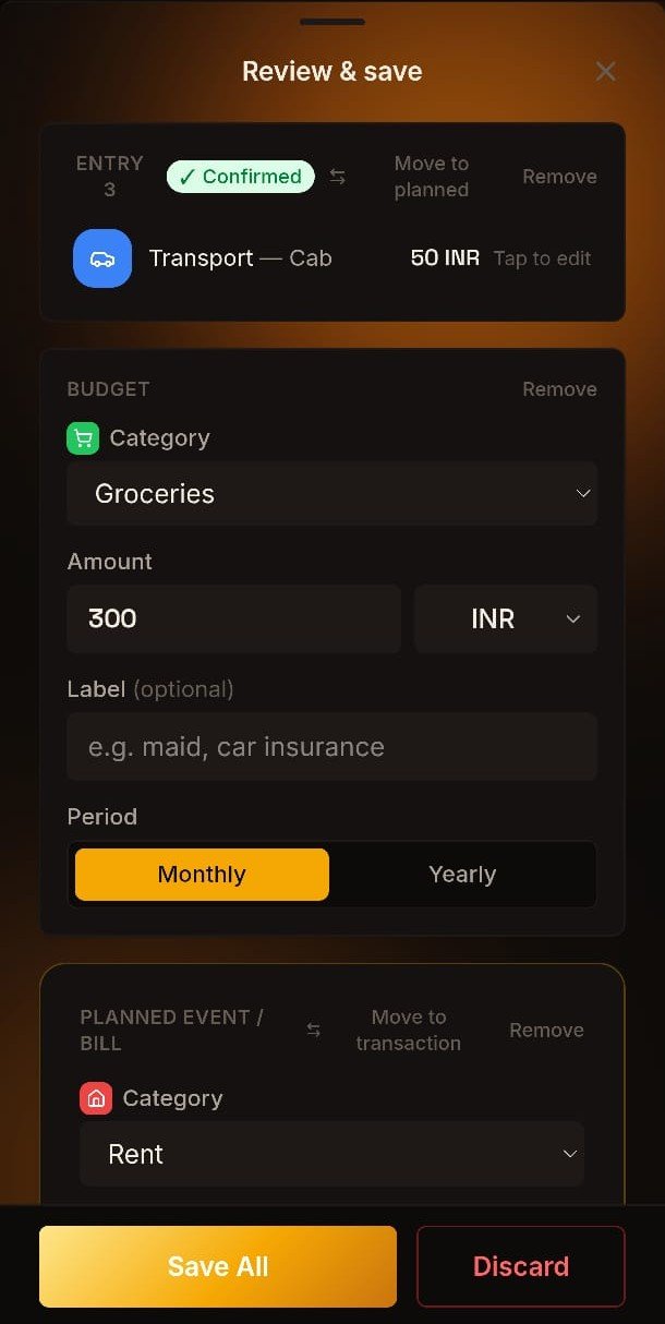 Multi Transaction Budget Entry